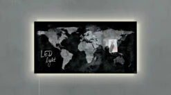 Sigel SI-GL409 Glasmagneetbord Artverum LED 910x460x15 Wereldkaart