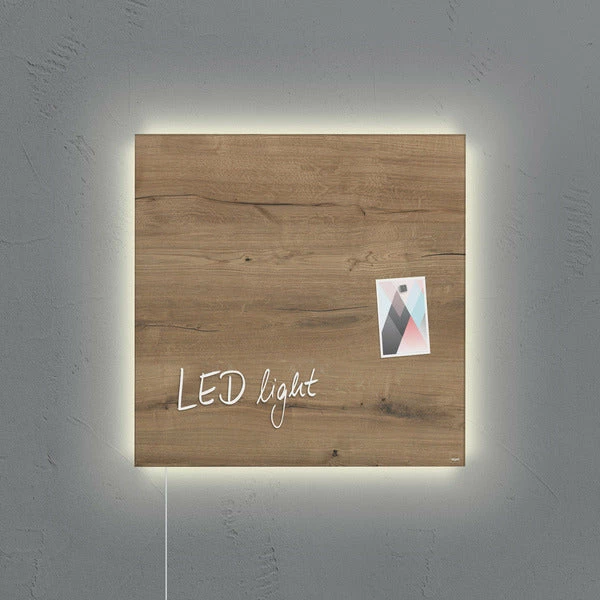 Sigel SI-GL405 Glasmagneetbord Artverum LED 480x480x15 Natural Wood 3 Sigel SI-GL405 Glasmagneetbord Artverum LED 480x480x15 Natural Wood