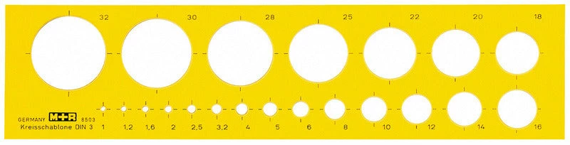 Möbius & Ruppert MR-85030670 Cirkelsjabloon Geel Möbius & Ruppert MR-85030670 Cirkelsjabloon Geel -Winkel APLI 4004627720514 0