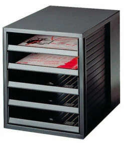 HAN HA-1401-FO-13 Ladenkast Met 5 Open Laden Voor Kast Zwart In Folie