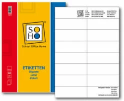SOHO Etiketten A4 105x37mm 10 Vel A 16 Stuks