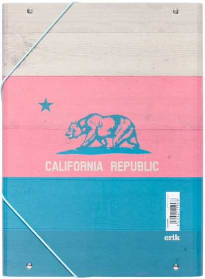 Elasto-/foldermap California A4 34 X 24 Cm Blauw/roze - Afbeelding 2