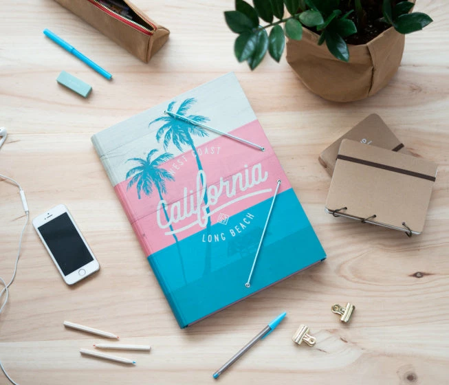 Elasto-/foldermap California A4 34 X 24 Cm Blauw/roze - Afbeelding 4