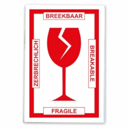 SOHO Etiket Breekbaar 11,5 X 7,5 Mm Papier Wit/rood 2 Vellen