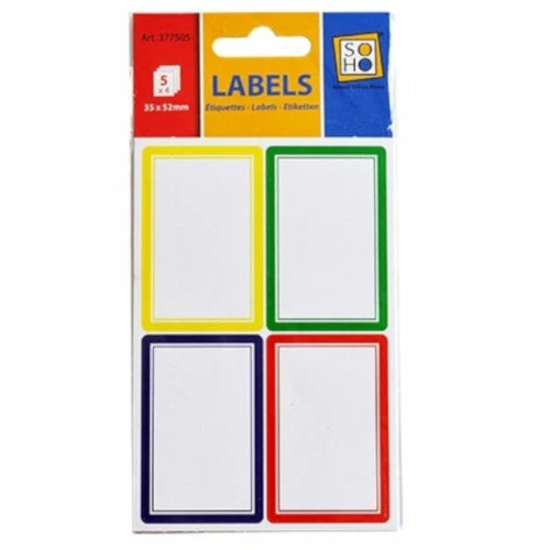 SOHO Schooletiketten Gekleurd 35 X 52 Mm 5 Vellen à 4 Stuks - Afbeelding 2