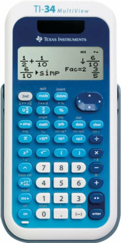 Texas Instruments Rekenmachine TI-34MV 17 X 8 X 2 Cm Wit/blauw